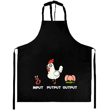 Discover Funny Chickens Chicken Worm Input Putput Gift Aprons