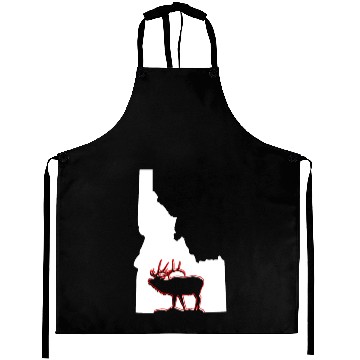 Discover Idaho state with outline of Elk inside combi Aprons