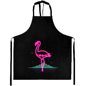 Discover Retro Flamingo Gift Idea Aprons