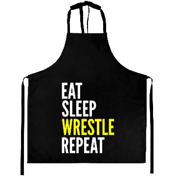 Discover Wrestler Funny Gift - Eat Sleep Wrestle Repeat Aprons