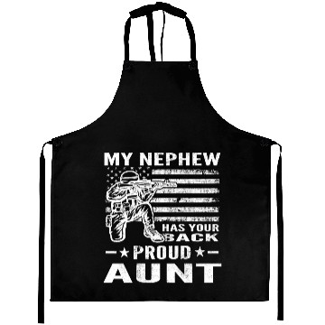 Discover My Nephew Has Your Back Proud Aunt Distressed Aprons