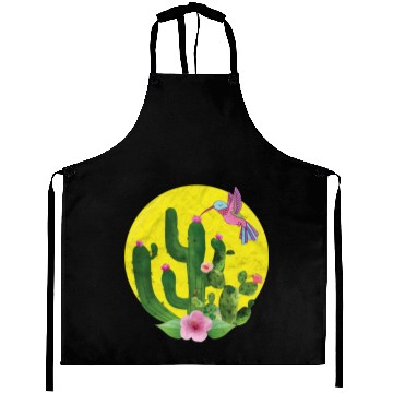 Discover Cactus Flower Hummingbird Pink Sun Aprons