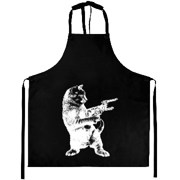 Discover Gunslinger Kitty Cat gun cat Aprons