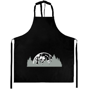 Discover full moon moon night sunset trees forest conifer f Aprons