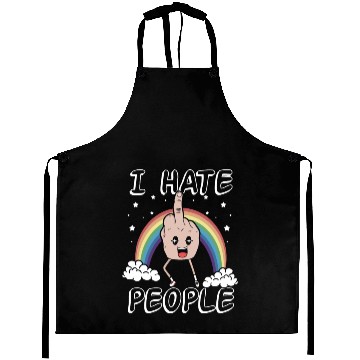 Discover I Hate People Middle Finger Funny Rainbow Gift Aprons
