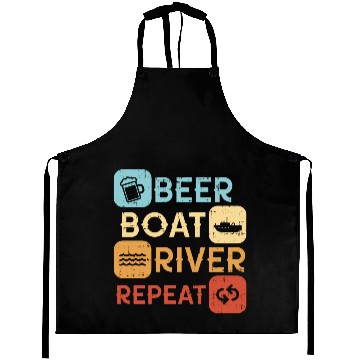 Discover Beer Boat River Repeat Aprons