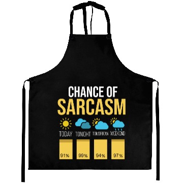 Discover Funny Sarcastic Weather Graphic Aprons