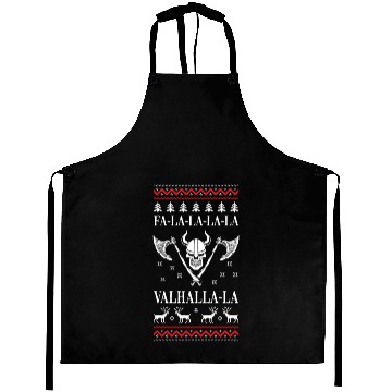 Discover Ugly Christmas Viking Fa La La La La Valhalla La Aprons