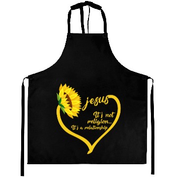 Discover Religion It's A Relationship - Jesus Sunflower Aprons
