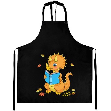 Discover Triceratops Reading - Cute Book Worm Dinosaurs Aprons