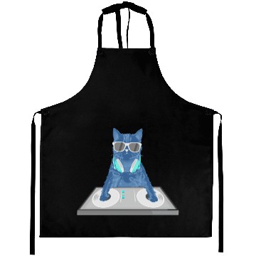 Discover Cat Disc Jockey Kitty DJ Graphic Funny Aprons