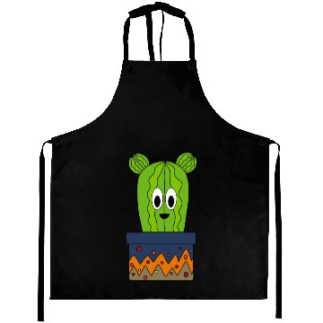 Discover Happy Cactus In A Patterned Pot Aprons