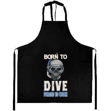 Discover Divers Saying Diving Goggles Skull Aprons