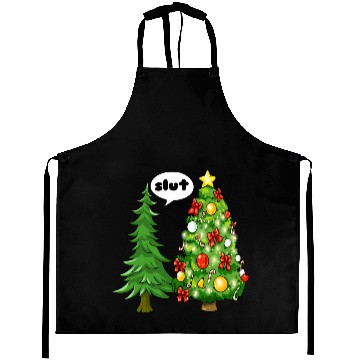 Discover Funny Christmas Tree Slut Aprons