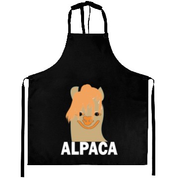 Discover Alpaca with funny hairstyle Aprons