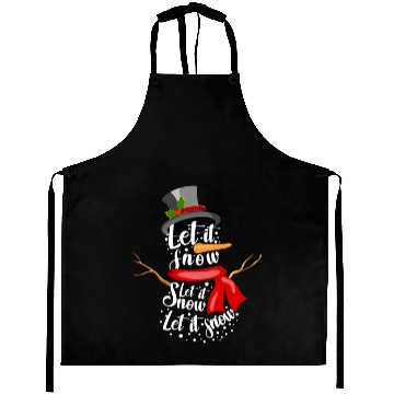 Discover Snowman Let it Snow Fun Christmas Winter Holiday Aprons