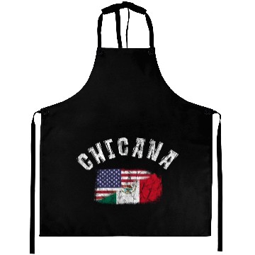Discover Chicana Mexican American Latina Mexico USA Flag Aprons