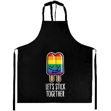 Discover Let's stick together funny gay couple popsicle Aprons