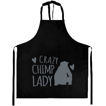 Discover Crazy chimp lady with cute chimpanzee Aprons