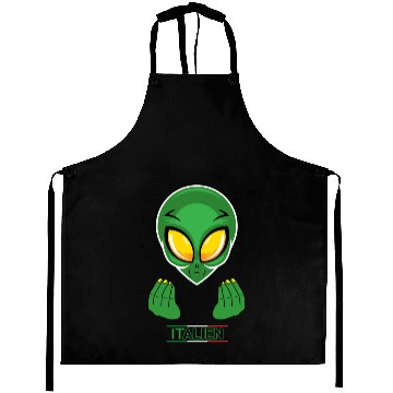 Discover Funny Alien Italian Italy Aprons