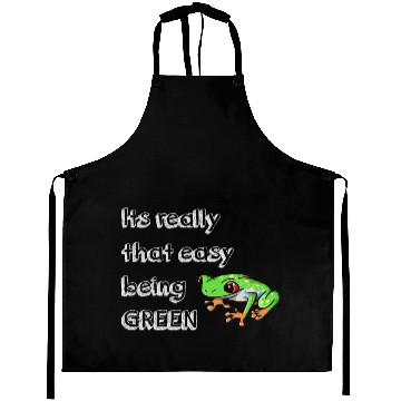 Discover be green frog rain forest eco friendly earth vegan Aprons