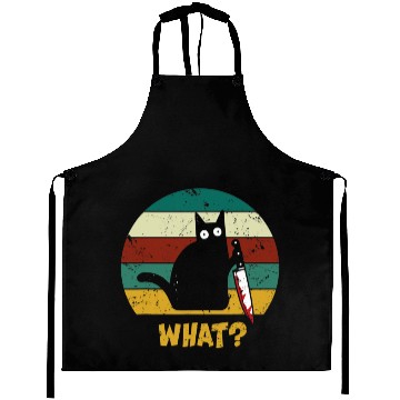 Discover WHAT Murderous Cat With Knife Vintage Halloween Aprons