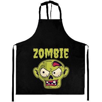 Discover Zombie Face Creepy Halloween Aprons