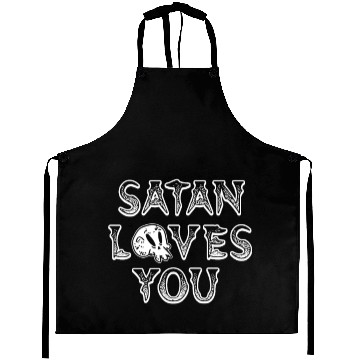 Discover Satan Loves You Aprons