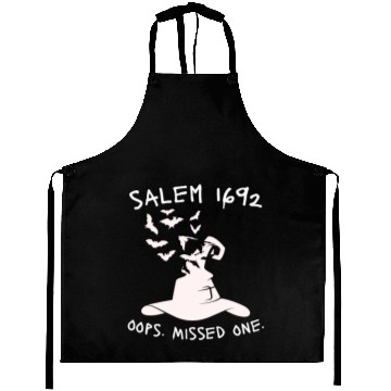 Discover Funny Halloween Witch Salem Oops Missed One Aprons