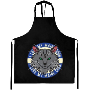 Discover Pop Art Maine Coon for Cat Lovers and Owners Gift Aprons
