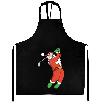 Discover Santa Claus Golfing Christmas Design Aprons