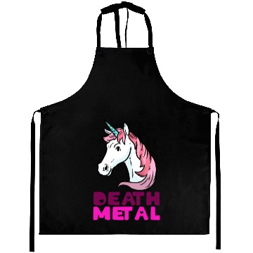 Discover Death Metal Unicorn Aprons