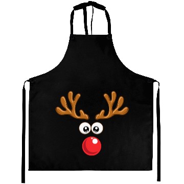 Discover Christmas Rudolph reindeer winter nature gift Aprons