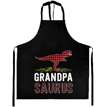 Discover Grandpa Saurus T Rex Red Plaid Matching Family Aprons