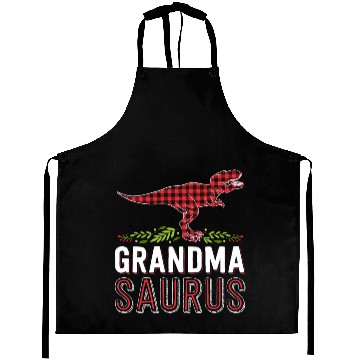 Discover Grandma Saurus T Rex Red Plaid Matching Family Aprons