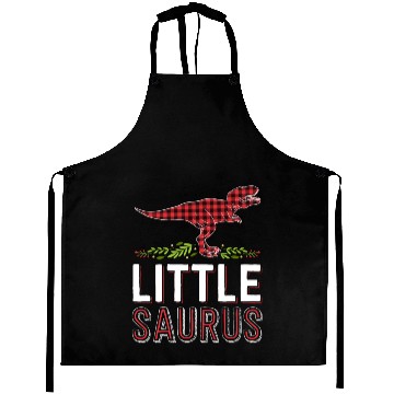 Discover Little Saurus T Rex Kid Red Plaid Matching Family Aprons