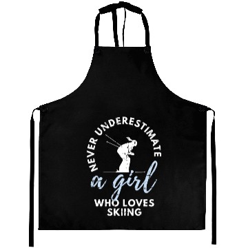 Discover Ski Girl Skiing Skier Gift Aprons