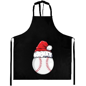 Discover Santa Baseball Christmas Aprons