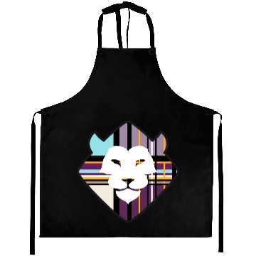Discover Rebel Lion - Elegant Purple Tartan [Dark Variant] Aprons