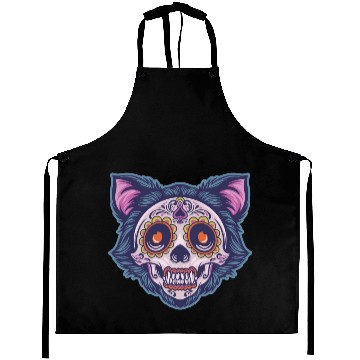 Discover Mexican skull cat Aprons