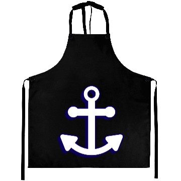 Discover Nautical boat anchor in navy blue and white 3D Aprons