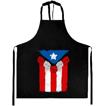 Discover Raised Fists For Puerto Rico - Boricua Flag Aprons