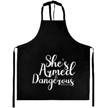 Discover CLT Shes Armed Dangerous WHITE Aprons