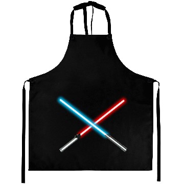 Discover Red and Blue Dueling Crossed Lightsabers Aprons