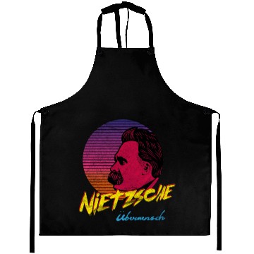 Discover Vintage Retro Nietzsche Übermensch Philosophy Aprons