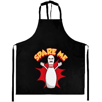 Discover Funny Scared Angry Bowling Pin: Spare Me Gift Idea Aprons