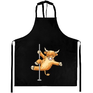 Discover Highland Cattle Scottish Cow Farmer Pole Dance Aprons