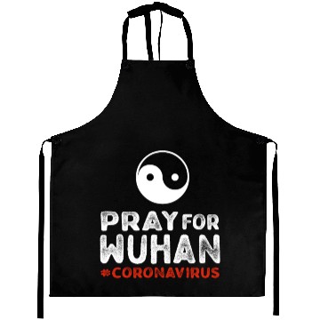Discover Corona Virus gift Pray for Wuhan Ying Yang Gift Aprons