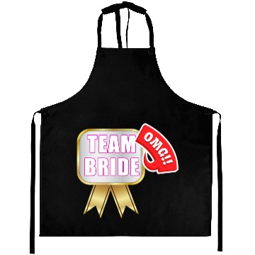 Discover Team Bride OMG Oh My God Badge Aprons