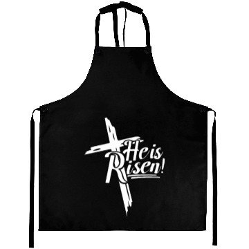 Discover He Is Risen Cross Easter Design Aprons